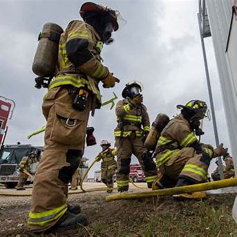 Firefighters training